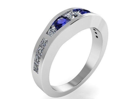 milagro azul anillo 1436 3d impresión modelo oro diamante pavimentar joyería joya plata fabricación Moda diseño compromiso imprimible libra esterlina pulsera cubano arete collar colgante pendiente anillos 3d print model - Mito3D