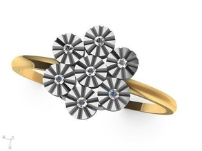 placa milagrosa conjunto diamante anillo stl verificado joyería joya imprimible Moda prototipos 3d canalla elegante diseño flor diseñador Boda banda 3d print model - Mito3D