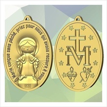 miraculous medal religious image decor religion art religiou object deco house 3d print model - Mito3D