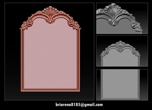 3d frame - wood carving stl model cnc router mirror classic vintage antique silver baroque modern renaissance bedroom reflection rococo classical furniture ornament decoration architectural zbrush house bathroom 3d print model - Mito3D
