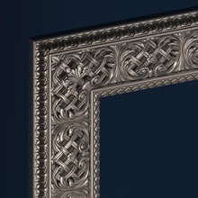 ayna çerçeve süs cnc mimari dekorasyon dekor element klasik oymacılık rokoko dekoratif barocco artcam demir işi rahatlama gümüş gül oyulmuş ev 3d print model - Mito3D