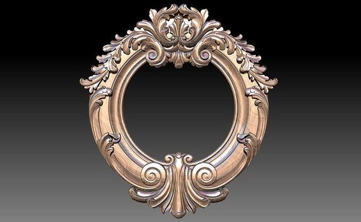 mirror frame 3d - cnc machine classic carving pattern vintage antique silver baroque modern renaissance bedroom reflection rococo furniture ornament picture house 3d print model - Mito3D