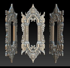 3d rahmen holz carving stl modell cnc router maschine gedruckt 3dskymodel datei spiegel reliefs jahrgang ornament haus möbel 3d print model - Mito3D