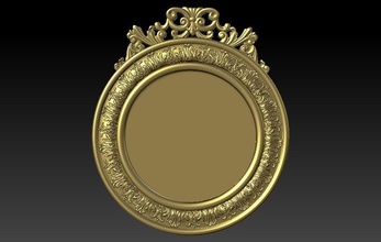 espejo imagen cuadro colgante pendiente pared menaje caballete anillo florido riqueza antiguo moneda brillante joyería joya Arte esculturas 3d print model - Mito3D