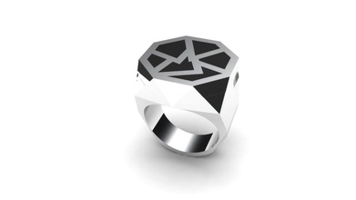 miroir de l'anneau bijoux la technologie livre sterling d'argent imprimable les anneaux 3d print model - Mito3D