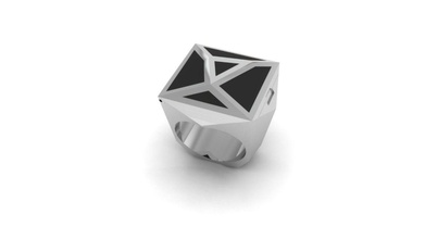espelho anel jóias a tecnologia ilustração o design contemporânea definir anéis 3d print model - Mito3D