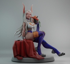miruko female figurine on chair sculpture art woman 3d character modeling myheroacademia bunny sculptures games toys 3d print model - Mito3D