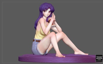 misato katsuragi evangelion anime girl character art sculptures 3d print model - Mito3D