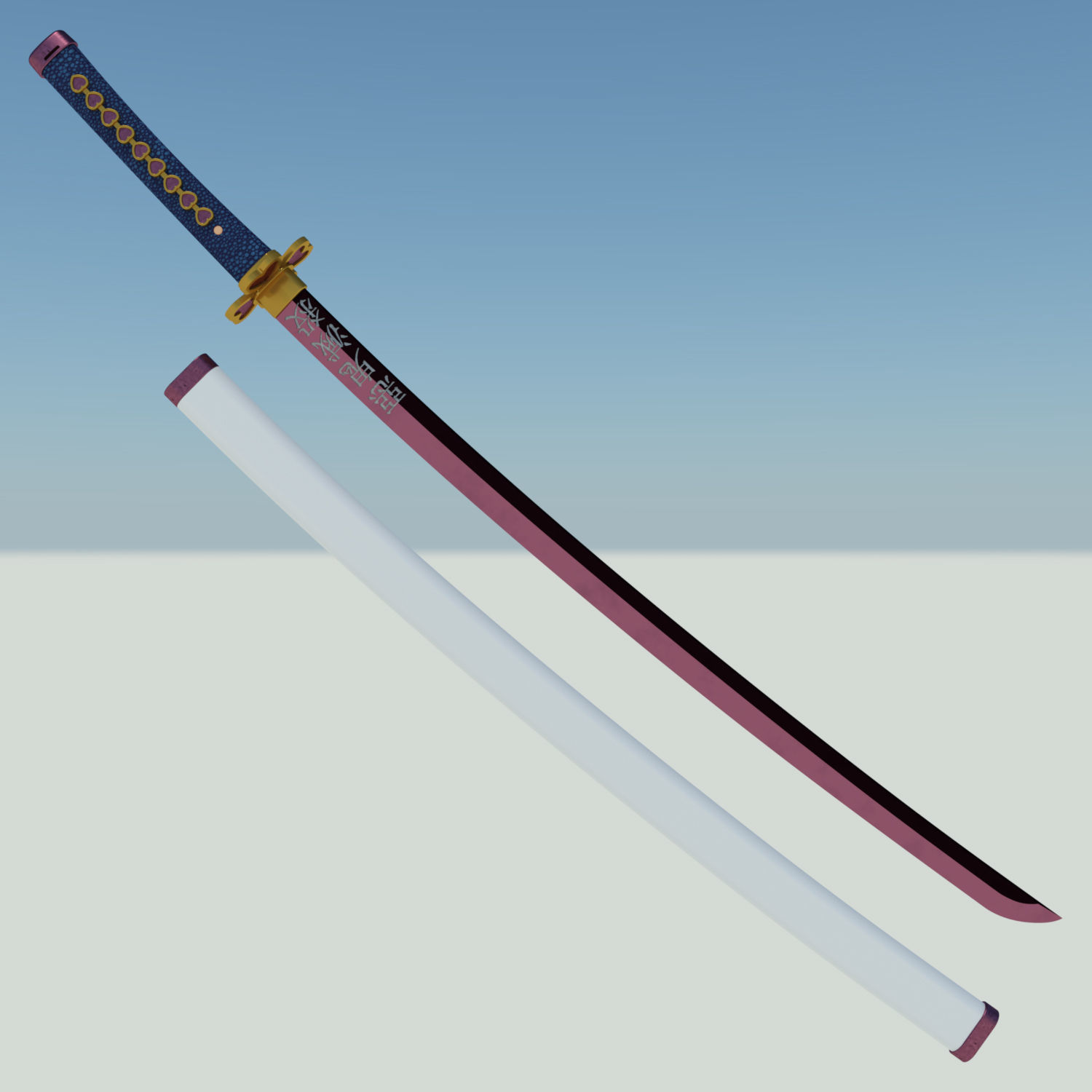 demone assassino mitsuri kanroji spada katana kimetsu yaiba mitsurikanroji mitsuricosplay mitsurikanrojicosplay kimetsunoyaiba uccisore demoni bladeofdemondestruction colonna d 39 amore cosplay anime giochi giocattoli 3D print model - Mito3D