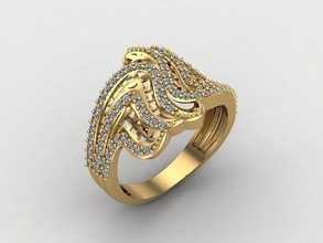 mezcla mujer anillos 3dm archivos máquina Listo 62 joyería joya anillo banda Boda oro diamante Moda abultar colección solitario compromiso 3d print model - Mito3D