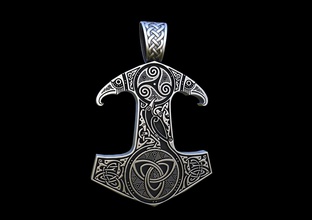 mjolnir viking hammer pendant thor norse celtic knotwork mythology celts knot thunder grom jewelry pendants 3d print model - Mito3D