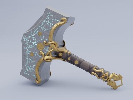 mjolnir - god war cosplay costume hammer thor santa monica studios art scans replicas 3d print model - Mito3D