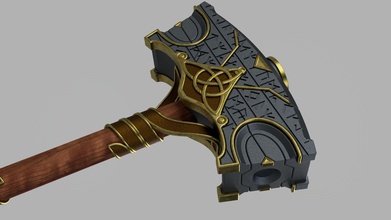mjolnir assassins creed valhala valhalla eivor thor hammer asgard weapon odin celtic cosplay games toys 3d print model - Mito3D