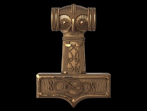 mjolnir thor çekiç norse torshammare viking i̇sveççe tarih müze antik i̇sveç sembol eski tanrı gök gürültüsü takı kolye 3d print model - Mito3D