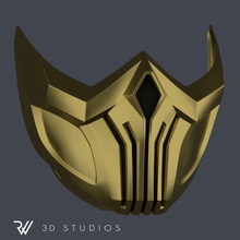 mk11 scorpion mask v2 - stl file cosplay mortalkombat hanzo gold art scans replicas 3d print model - Mito3D