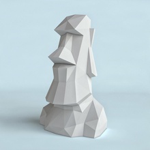 moai poli art poligono la pasqua isola sculture 3d print model - Mito3D
