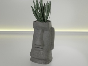 moai pentola 39 cactus fiore succulenta pianta decorazione deco ciotola vaso aloe scrivania titolare supporto flora cespuglio stoviglie arredamento scultura Casa 3d print model - Mito3D