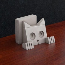 móvil teléfono estante soporte gato animal arte esculturas 3d print model - Mito3D