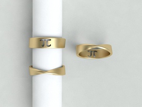 mobius n bijoux de l'anneau pi la bande simple les anneaux 3d print model - Mito3D