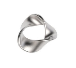 mobius forma de la moda llanura bufanda otros servilleta anillo twist diseño ornamento 3ddesign 3d 3dp 3dprinting impresión imprimible objeto acero plata 3d print model - Mito3D