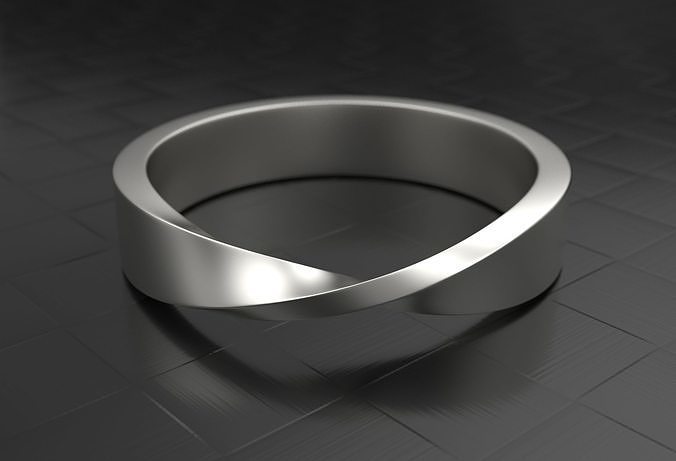 Mobius Hochzeit Ring verdrehen druckbar Juwel Schmuck Gold Silber Diamant Sterling Weiß Platin Mode Finger Ringe 3D print model - Mito3D