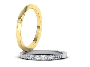 mobius anel de casamento 3dmodel duas versões jóias torcida do banda anéis eua o canadá a itália diamante delicado diamantes 3d cad ouro printable 3d print model - Mito3D