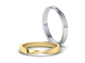 mobius anello di nozze 3mm larghezza banda 3dmodel band twist classico della ruotate l'anello ritorto ad set matrimonio gioielli usa il canada europa torsione bande anelli messico cad 3d print model - Mito3D