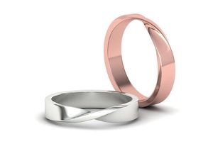 Mobius Hochzeit Ring 4mm breit Band 3dmodel Ringe verdrehte Bands klassisch Twist wist Schmuck druckbar USA Kanada 3d print model - Mito3D