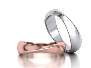 mobius anillo de bodas 5 la mitad mm ancho banda joyería boda ringforhim aniversario möbius trenzado en forma torcida imprimible estados unidos canadá europa israel cera méxico bandas los anillos 3d print model - Mito3D