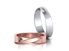 Mobius Boda anillo 5 mm amplio banda modelo 3d retorcido hombres oro bandas imprimible 3d print model - Mito3D