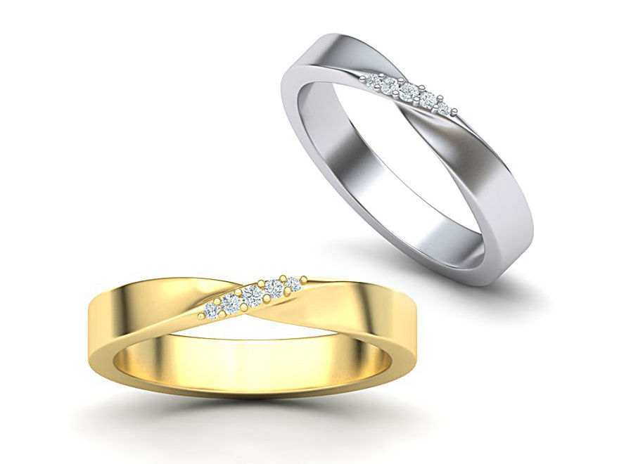 mobius di nozze anello pietre 3dmodel gioielli donna della banda band matrimonio usa il canada israele europa l'asia stampabile 3dring cad anelli infinity 3d australia 3D print model - Mito3D
