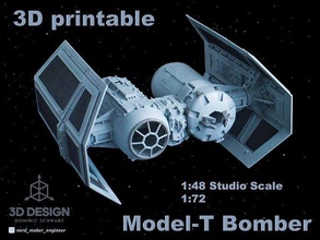 model t bombacı star savaşlar Yıldız Savaşları Uzay ölçekli 3dprinting uzay gemisi gökyüzü gezgini Luke Darth Vader imparatorluk kravat önleme grevler yıldız savaşçısı aracı oyunlar oyuncaklar 3d print model - Mito3D