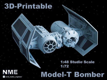 model t bombacı star savaşlar kravat dövüşçü masa Yıldız Savaşları 3dprinting uzay gemisi gökyüzü gezgini Luke Darth Vader imparatorluk önleme grevler yıldız savaşçısı aracı oyunlar oyuncaklar oyun Aksesuarlar 3d print model - Mito3D