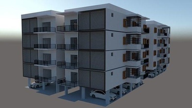 model architecture apartment building residential space house outdoor 3d print model - Mito3D