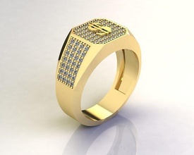 model5 rico hombre anillo joyería joya lujo oro plata brillante diamante platino blanco moda belleza libra esterlina compromiso imprimible eternidad banda boda anillos 3d print model - Mito3D