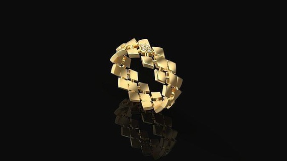 modelo 1034 diamante faceta anillo us Talla joya joyería oro imprimible plata colgante pendiente Moda símbolo fuente buzón texto plato preciou anillos 3d print model - Mito3D