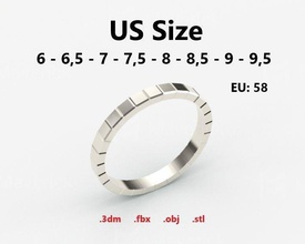 modell 104 chopard facette ring eis würfel rein us größe schmuck gold silber juwel diamant mode weiß eiswürfel schönheit ringe 3d print model - Mito3D