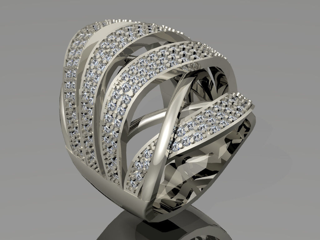 Modell 113-ring Schmuck ring 3d bedruckbar ist gold Silber diamond gem original exklusiv kostbar Diamant-ring Ringe 3D print model - Mito3D