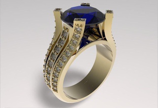 model 125 yüzük takı 3d kuyumcu yazdırılabilir nişan altın Gümüş elmas gem mücevher yuvarlak moda Balmumu freze 3d print model - Mito3D