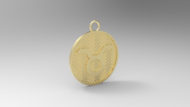 model 125 taurus necklace horoscope zodiac sign jali jewelry gold silver printable jewel jewellery sterling fashion beauty new virgo scorpio astrological pendant necklaces 3d print model - Mito3D