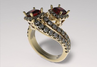 modèle 126 anneau bijoux de l'anneau 3d imprimable or d'argent le diamant gem l'engagement la mode précieux joyau brillant bague en princesse ronde cire les anneaux 3d print model - Mito3D
