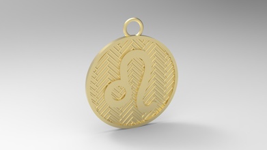 model 128 leo necklace horoscope zodiac sign jali symbol gold silver printable design pendant astrological jewel scorpio virgo new fashion texture jewellry jewelry necklaces 3d print model - Mito3D