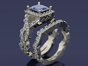 modell 132 engagement ring band 3d schmuck druckbar gold silber prinzessin juwel diamant original exklusiv drucken wachs brillant ringe 3d print model - Mito3D