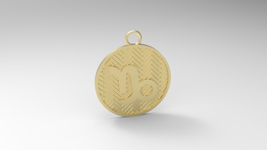 model 133 capricorn necklace horoscope zodiac sign jali jewelry gold silver printable jewel jewellery sterling white fashion beauty apparel vintag pendant necklaces 3d print model - Mito3D