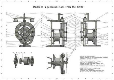 modèle 1350s pendule l'horloge ancien architectural Urbain architecte conception Bureau intérieur loisir DIY mécanique pièces 3d print model - Mito3D