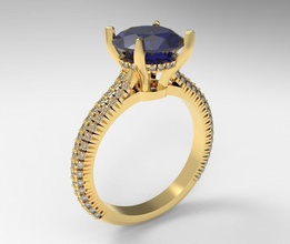 modèle 136 anneau bijoux de l'anneau l'engagement 3d imprimable or d'argent le diamant gem pierre la ronde joyau brillant bague en précieux mode beauté fiançailles les anneaux 3d print model - Mito3D