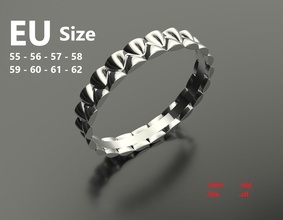 modèle 137 de la cambrure l'anneau l'ue taille bijoux or d'argent imprimable joyau livre sterling le platine bague en nouvelles mode bon prêt d'impression qualité l' mieux les anneaux 3d print model - Mito3D