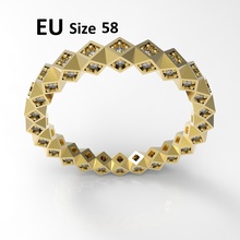 modelo 139 lado pave diamond ring ue tamanho anel jóias ouro de prata diamante printable jóia gem o da forma noivado imprimir novo a moda sterling casamento anéis 3d print model - Mito3D