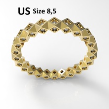 modell 140 pflastern diamant ring us größe schmuck gold silber druckbar juwel hochzeit mode engagement drucken ringe 3d print model - Mito3D