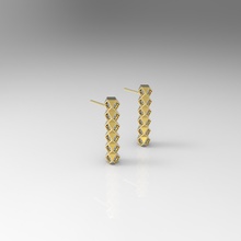 model 141 side pave diamond earring jewelry gift gold silver printable jewel jewellery gem sterling white new fashion ready print good details earrings 3d print model - Mito3D